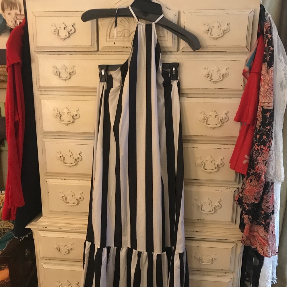 Stripe halter dress